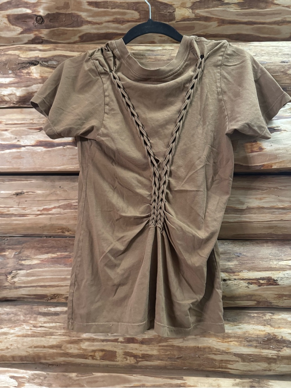 Affliction Brown Lace-Trim Graphic Short Sleeve Tee - Picture 4 of 4